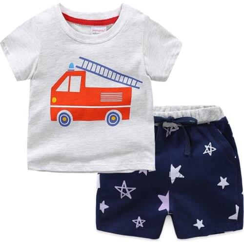 2020 Jumpingbaby Kid Clothes Boys Clothing Sets Vetement Enfant Garcon Car Conjunto Infantil Kids Summer Outfits Jongens Kleding
