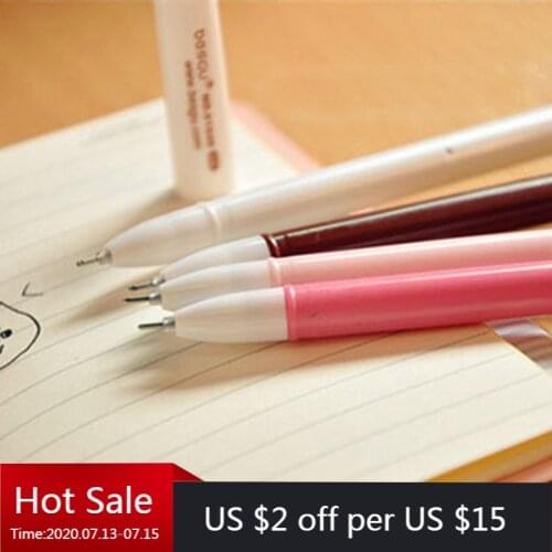 40 PCS Creative Stationery South Korea Cute Kitten Neutral Pen Water Black Office Full Needle Pen Kawaii School Supplies