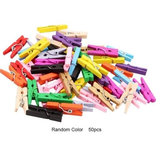 50pcs Small Size 2.5cm Mini Natural Wooden Clips For Photo Clips Clothespin Craft Decoration Clips Pegs