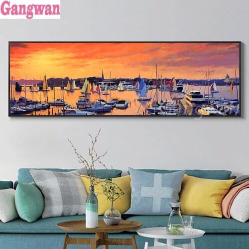 5d diamond painting large ship pier diy full square drill diamond embroidery mosaic DIY rhinestone painting home decoration icon