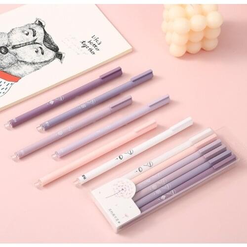 6Pcs/Set Creative Cute Morandi Simple Gel Pen Kawaii Quick Drying Cap Neutral Pen Bullet Journal Supplies Gel Pen Set stationery