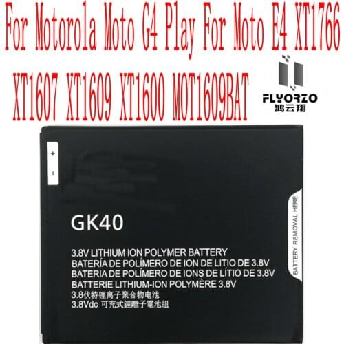 High Quality 2800mAh GK40 Battery For Motorola Moto G4 Play For Moto E4 XT1766 XT1607 XT1609 XT1600 MOT1609BAT Cell Phone