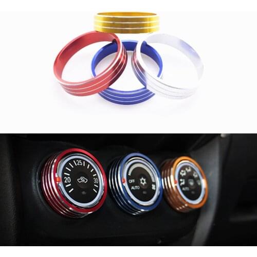 3 pcs/lot Case for mitsubishi ASX aluminum alloy accessories air conditioning knob DIY protection decorative circle car styling