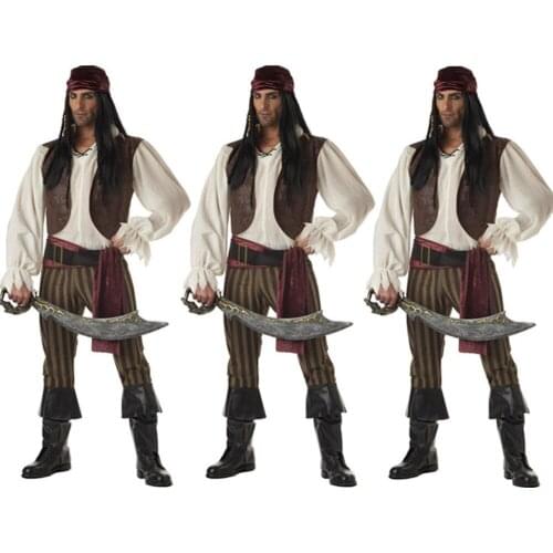 Halloween cosplay game costume costume adult male pirate Jack pirate captain costume is suitable for any figure