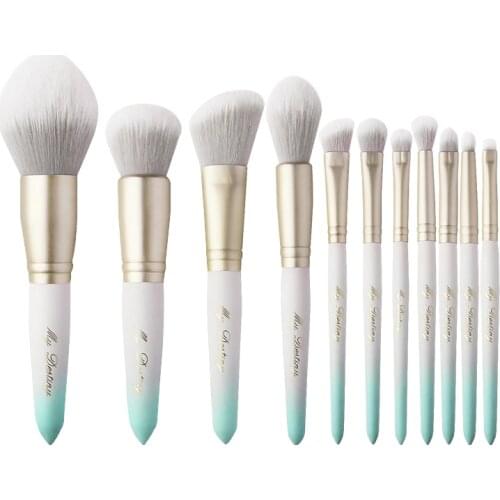 MyDestiny makeup brush-Ice White 11pcs synthetic hair cosmetic brushes set-foundation&blush&powder&face&eye-cosmetic tools&pens