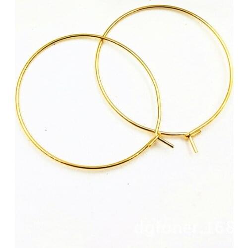 20 PCS 316L Stainless Steel Gold Plated Round Ear Hook Metal Earrings Accessories DIY Jewelry Findings Wholesale