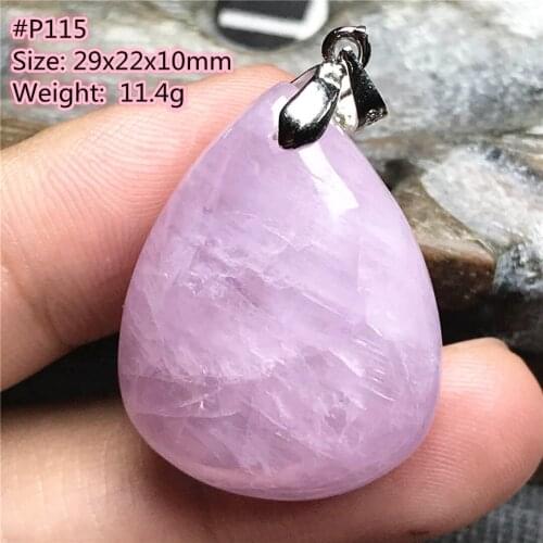 Top Natural Purple Kunzite Stone Pendant Jewelry For Women Man Crystal 42x26x9mm Beads Healing Love Gift Silver Gemstone AAAAA