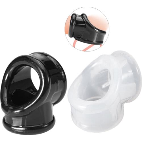 Male Scrotal Bound Penis Ring Time Delay Elastic Bondage Belt Cock Ring Scrotum Binding Sleeve Chastity Device Sex Toys for Men