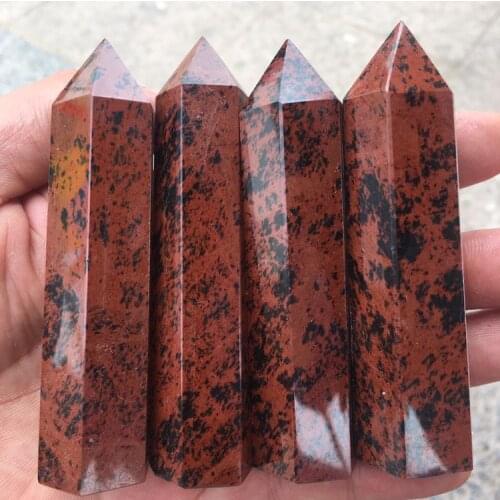 Natural red obsidian quartz crystal rod point healing 80MM