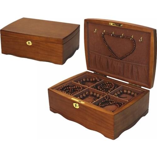 2021 New Solid Wood Storage Box With Lock Large Capacity Walnut Bracelet Bracelet High-End Luxury gift jewelry box