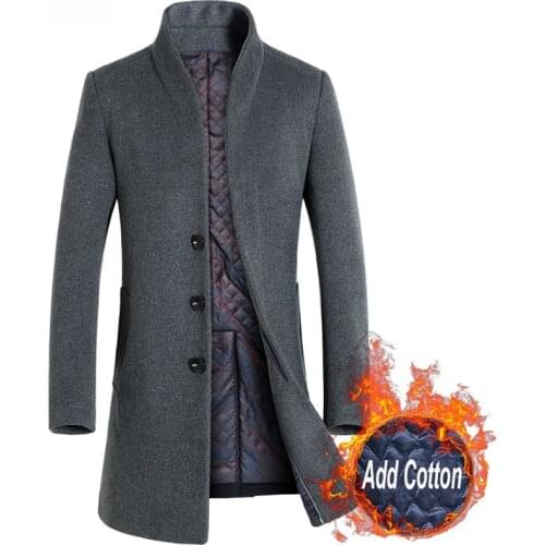New Winter Wool Coat Men Long Thick Woolen Overcoat Mens Casual Fashion Jacket And Coat Long Jacket Outerwear