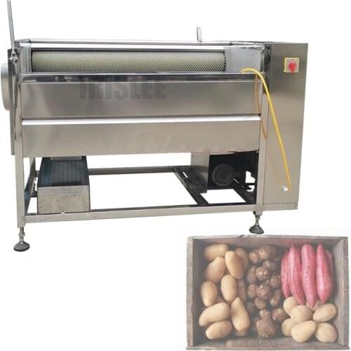 Factory Price Fruit Vegetable Brush Washing Equipment Cassava Cleaning Ginger Washer Industrial Potato Peeling Machine