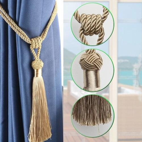 1Pc Modern Curtain Tieback Tassel Fringe Hanging Ball Buckle Rope Curtains Accessories Tassel Tiebacks Curtains Holder Clip Tie