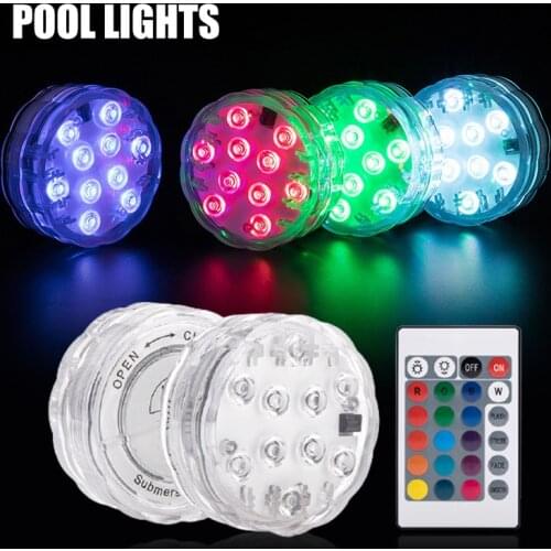 Submersible LED Light Cordless RGB IP68 Waterproof Multi Colors Pool Light with Remote Control for Pond Aquariums Garden ASD88