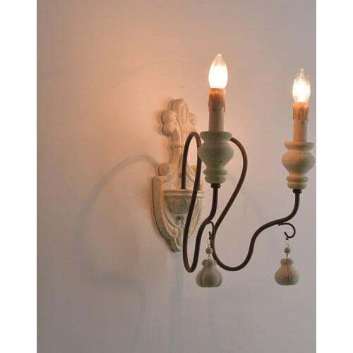 Shabby Chic Light Fixtures Decorative Wall Lamp Indoor Retro Wood Sconces Vintage Industrial Style Restaurant Decor Wall Light