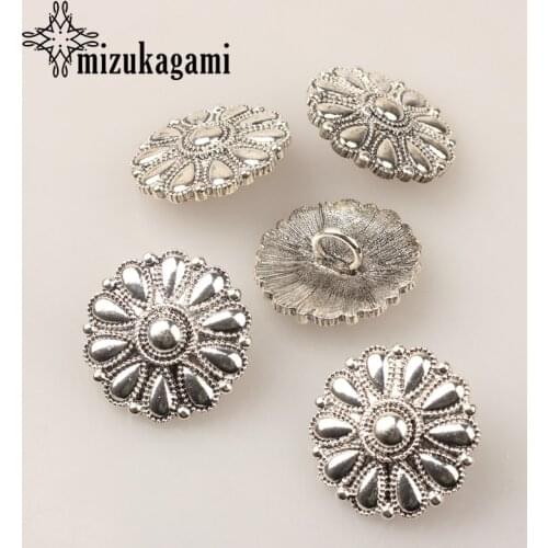 Zinc Alloy CONCHO Sun Flowers Buttons Retro Charms 3pcs/lot 30MM For DIY Making Finding Accessories