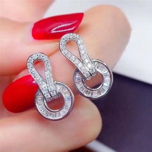 Huitan Luxury Cubic Zirconia Drop Earrings Women Wedding Engagement Party Female Accessories Fashion Design Modern 2021 Jewelry