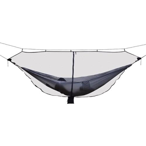 Hammock Bug Netting, 210T Nylon Mesh, with Drawstring Bag, 6 Meters Rope, Double Sided Zipper Camping Hammock Mosquito Netting