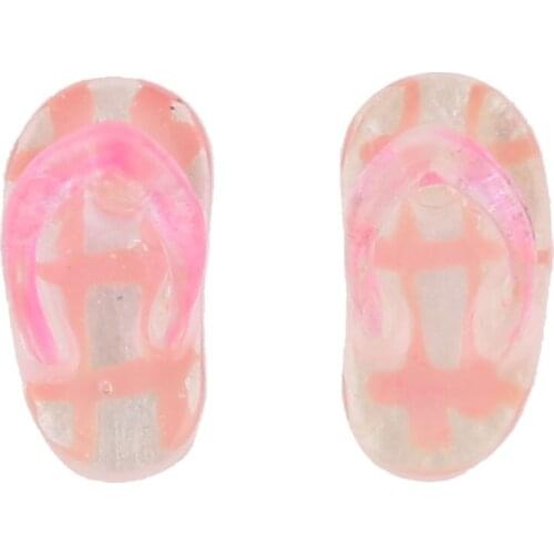 High Quality Durable 1:12 Scale Dolls House Miniature Kids Flip Flops Slipper Red Miniature Decoration Dollhouse Accessories