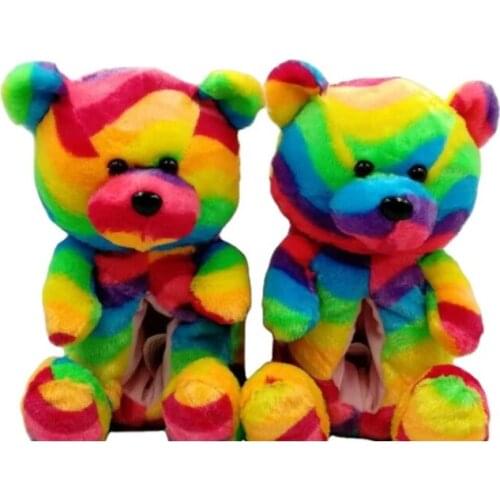 Women Home Indoor Soft anti-slip Faux Fur Cute Slippers Winter Warm Shoes Cartoon Plush Teddy Bear Slippers EUR 35-41