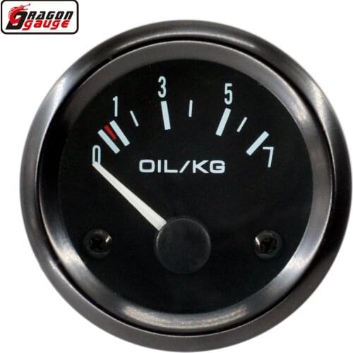 Dragon gauge Universal 52mm Auto Car Oil Pressure Gauge 2inch unit 0-7kg Car Oil Press Meter Whter LED light Free shipping