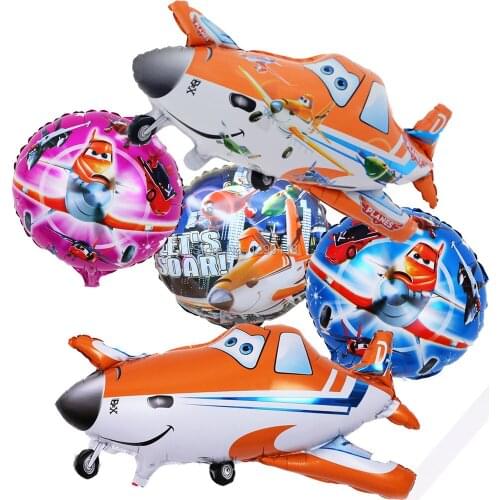 5pcs/lot Cartoon Aircraft Foil Balloons Birthday Party Decoration Kids Inflatable Ballon Classic Toys Air Balls