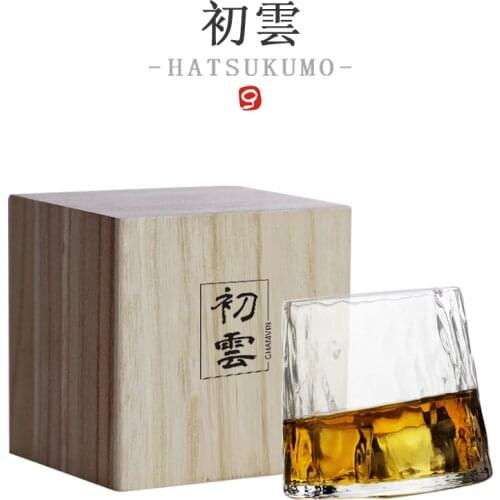 High-grade Rotating Whisky Tumbler Red Wine Decanter Cup Hammer Tops Sake Beer Chivas Whiskey Drinking Glass Free Present Box