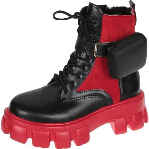 Womens boots stiletto heel round toe daily red high-top viscose shoes wedge solid color Martin boots autumn and winter fashion