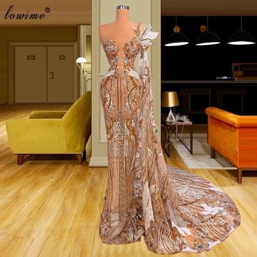 2 Styles Middle East Illusion Evening Dresses One Shoulder Vintage Celebrity Dresses For Women Turkish Coutures вечерние платья