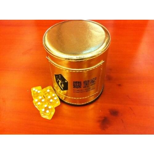 Gold (golden combination of high-grade leather cup +5 sieve grain transparent yellow dice) KTV box high-grade Club nightclub