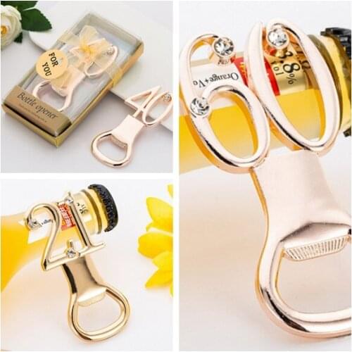 100 Pcs/lot) 60th Wedding anniversary Favors of 40th bottle opener Favors for 21th Bridal shower Party Favors and Beer Opener