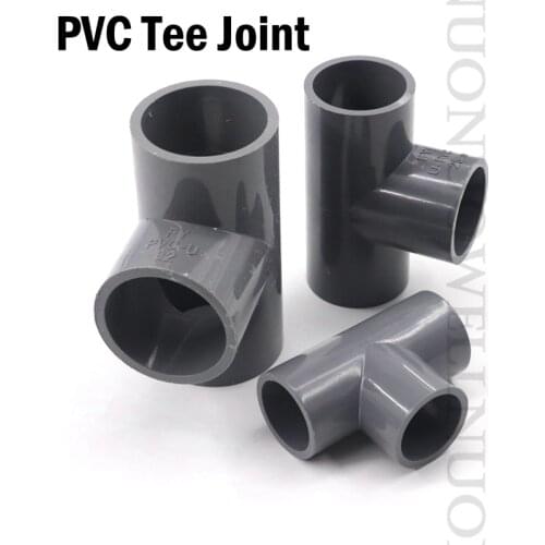 2pcs I.D 20~200mm PVC Pipe Tee Connector Garden Irrigation Pipe Fittings Aquarium Fish Tank Water Supply Pipe 3-Way Tee Joints