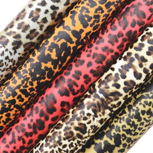 30x134cm Roll Leopard FauxLeatherette Synthetic PU Leather Fabric For Bags Bows DIY Craft Projection BH418