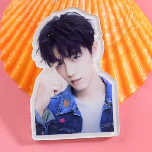 5 PCS Xiao Zhan Photos Acrylic Refrigerator Mobile Phone Patch Stickers China Male Artist Art Music Singer Photo Picture Sticker