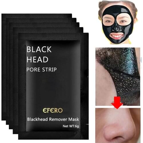 EFERO 5PCS Black Head Remover Mask Black Face Mask Acne Treatments Peel Off Black Mask From Black Dots Skin Care