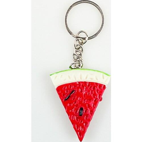 FREE SHIPPING BY DHL 100pcs/lot New Lovely Watermelon Keychains Watermelon Slices Keyrings for Fruit Gifts