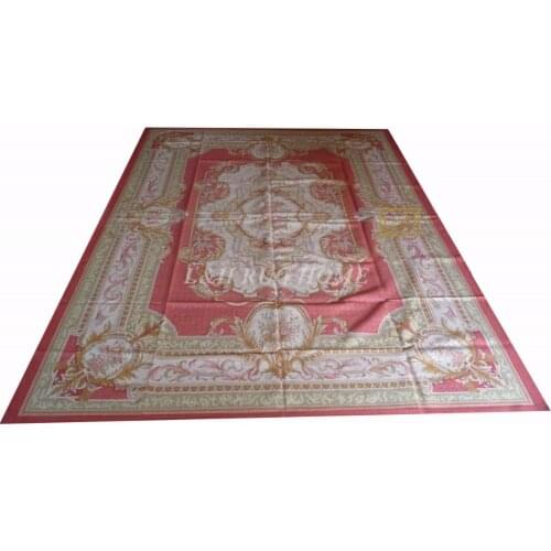Free shipping 9'X12' French Aubusson weave rugs handmade hand woven aubusson carpets wool material rugs