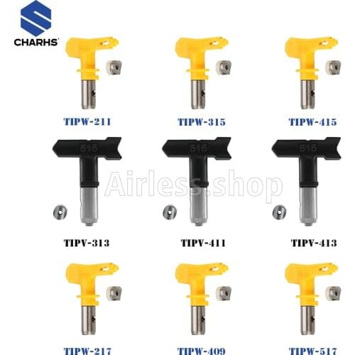 Airless Durable black Tips 313/411/413 airless spray yello nozzle517 /211 /315/409/217 for High Pressure spray gun Airbrush Tip