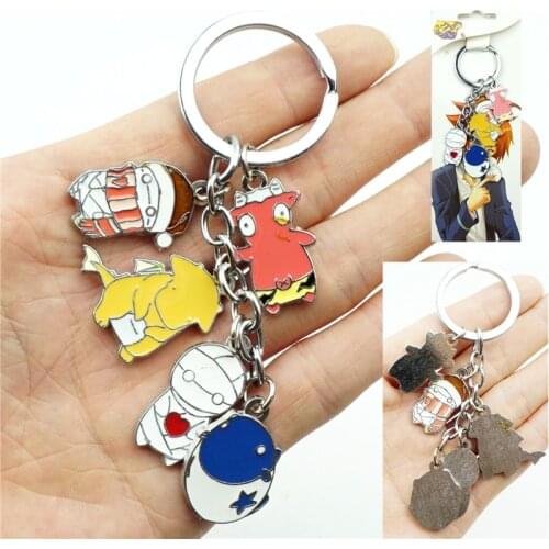 Anime Cute How to Keep a Mummy Keychain Keyring 5 In 1 Set Alloy Metal Pendant Cartoon Figures Key Ring Cosplay Accessories