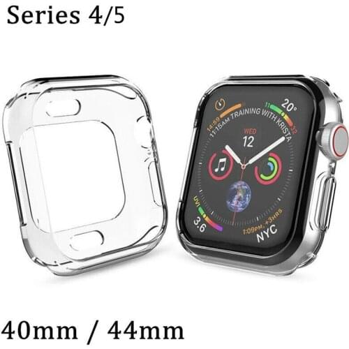 Watch Cover for Apple Watch 4 Case 44mm 40mm Series 5 Soft Slim TPU Ultra-thin Transparent Silicone Protective Watch Accessories