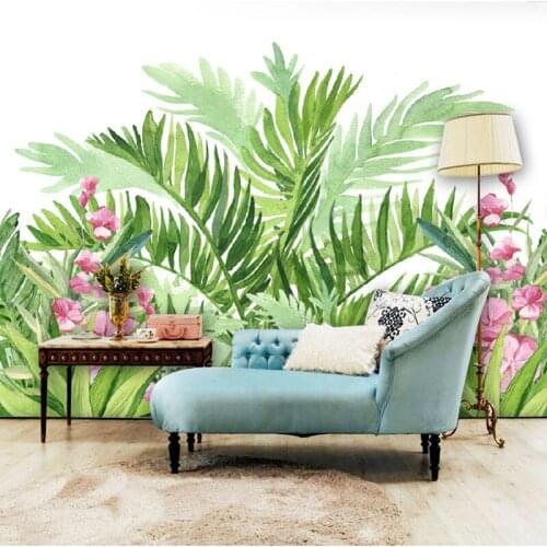 Tuya Art Wallpapers for living room forest leaf and flowers home decor mural wall papers bed room free shipping wholesale