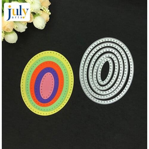 Julyarts 5pcs Round Circle Metal Cutting Dies Stencil For DIY Scrapbooking Photo Album Embossing Template Folder Crafts Decor