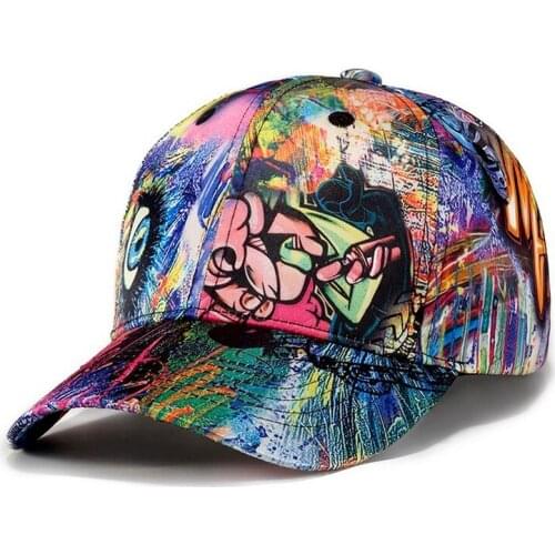 New Skull Abstract Graffiti Mens Fashion Casual Sunshade Peaked Cap Streetwear Men Caps and Hats Hip Hop Cap Snapback Bone A50