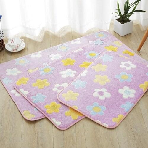 Coral velvet Bath Mats,All Size Non slip Mat Rug For Home Living Room Bedroom Kitchen,WC Mat Bathroom Rug Bedside Carpet