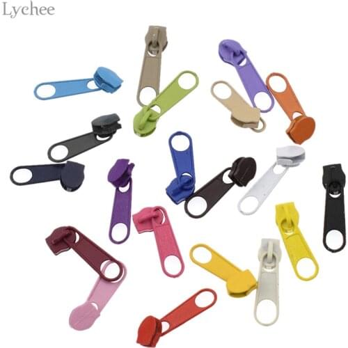 Lychee Life 20pcs Mixed Color Metal Zipper Head Zipper Sliders Zip Repair For DIY Handwork Clothing Sewing Tailor Tools