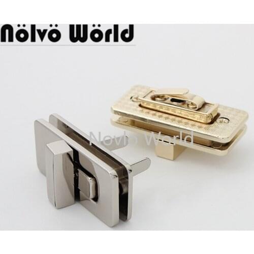 Nolvo World 2-10 pieces 43*19mm Light gold Silver Twist locks handbag turn lock twist turn lock
