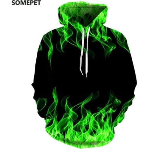 2020 New Colorful Flame Hoodie 3d Sweatshirt Men/Women Hooded Autumn And Winter Coat mens Clothing funny Jacket black Hoodies