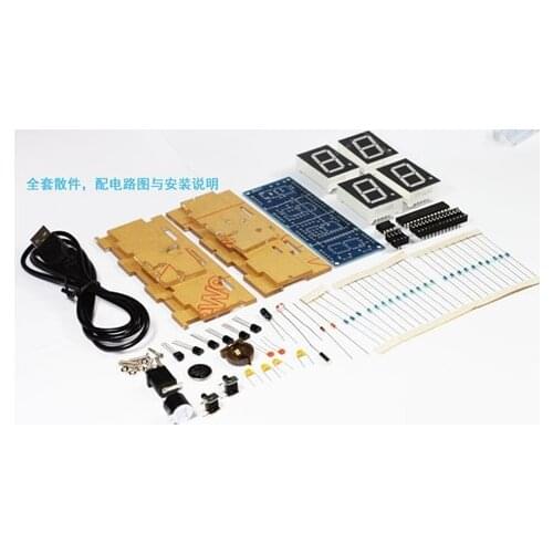Electronic Clock Making Kit DIY Electronic Clock Kit Microcontroller LED Digital Clock Loose Parts Large Screen