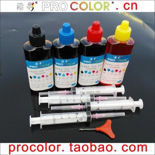PROCOLOR 301XL CISS Dye ink refill kits with tool for HP301XL HP 301BK 301C Envy 4500 4502 4504 5530 5532 5539 inkjet printer