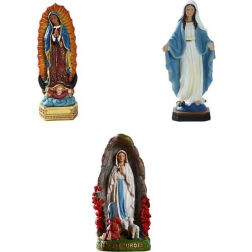 Set of 3 Beautiful 8" Guadalupe Virgin Mary Statue Religious Gift Xmas Display Decoration Ornaments